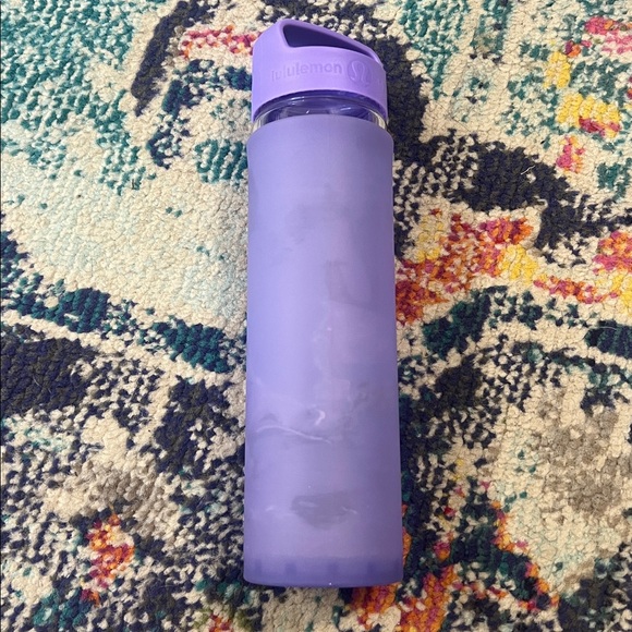 Lululemon Purple Water Bottle glass and silicone - Picture 2 of 5